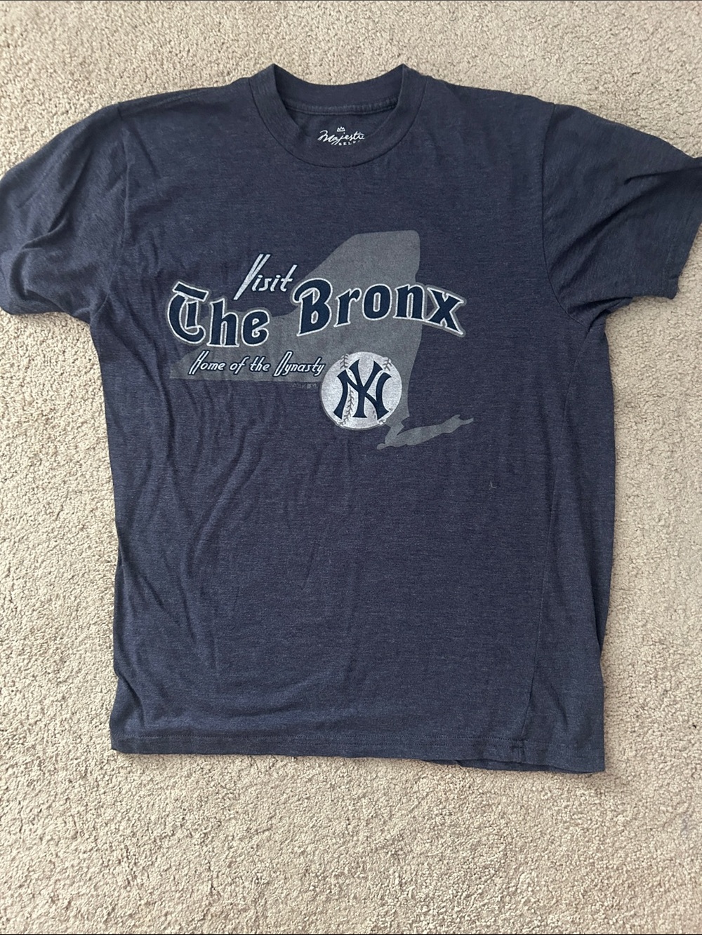 Majestic 'Visit The Bronx' Graphic Tee - Navy Blue